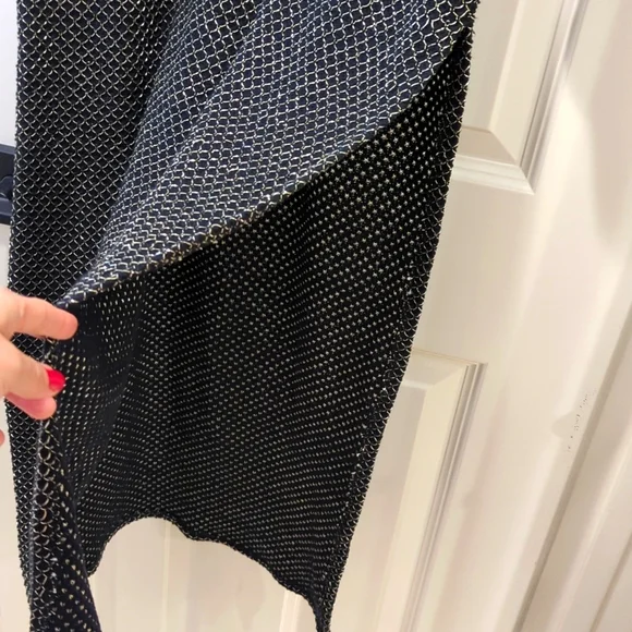 Zara Long black dress with metallic gold thread Size S - Picture 4 of 5